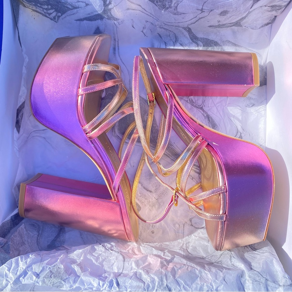 Stuart Weitzman Barelythere Squarehigh Platform S… - image 2